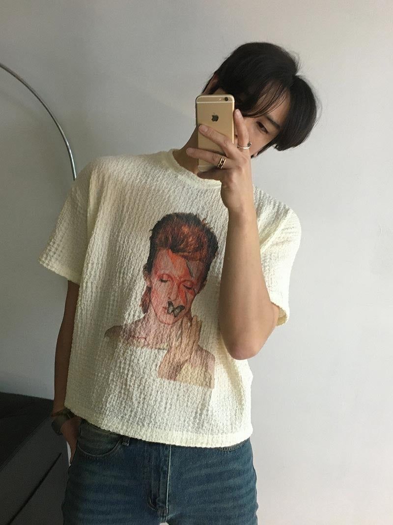 [A-T0111] ポップコーンクロップ半袖Tシャツ (2色)