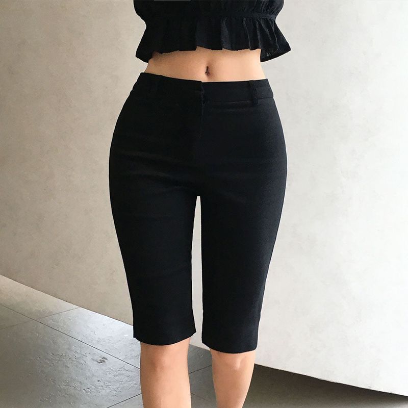 [MADE] Slit-filled biker capri pants