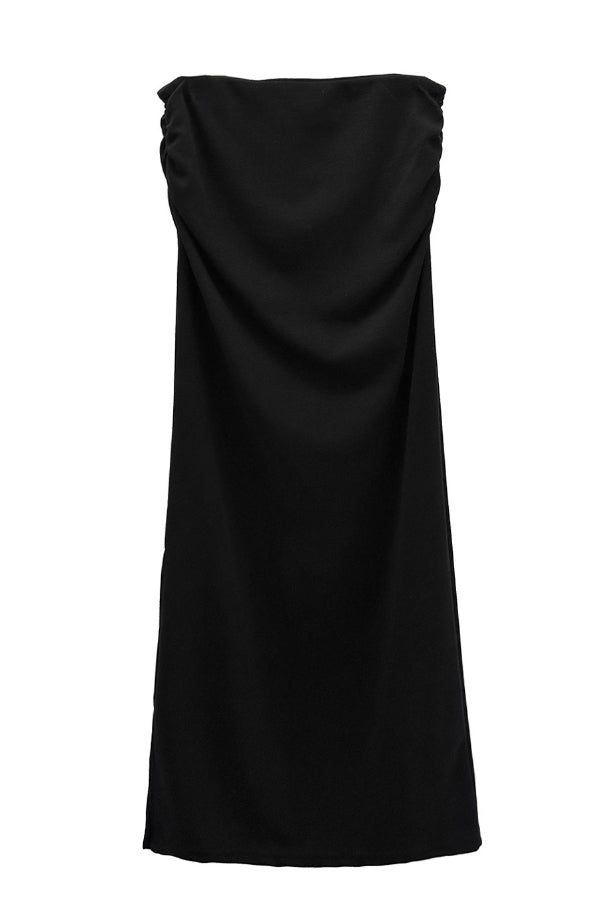 Match Shirring Slit Long Skirt