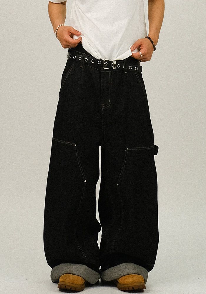 SEMIKAJI（セミカジ）の「AE Non-Fade Double Knee Denim Carpenter Pants（Pants）」