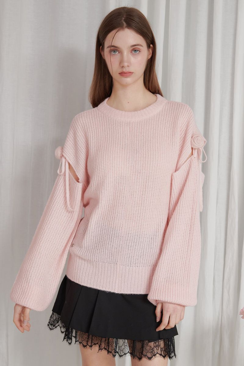 ROSE CUT OUT KNIT pink