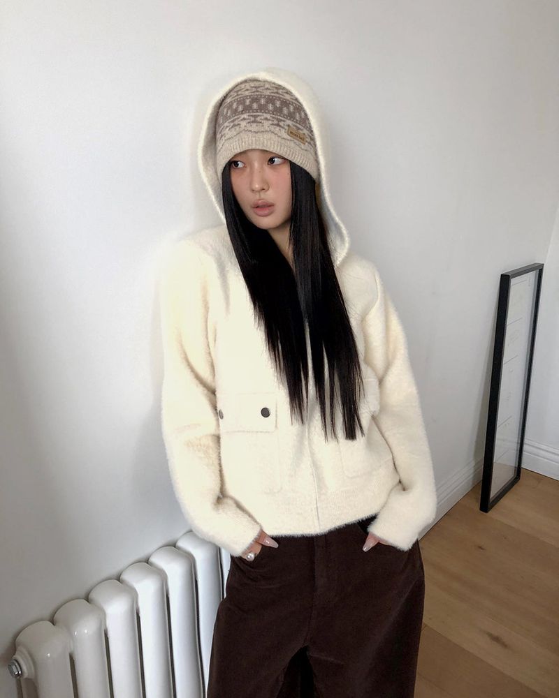 Luyu Pocket Knit Hooded Zip-up