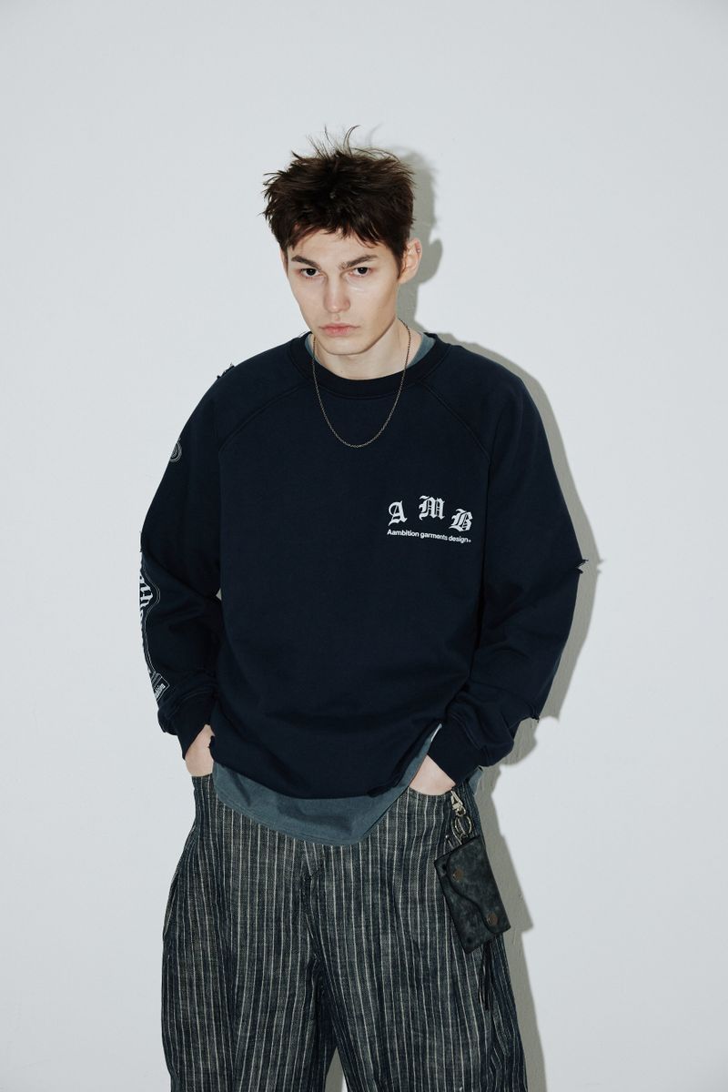 Column Sweat-Shirts (Washed-Navy)