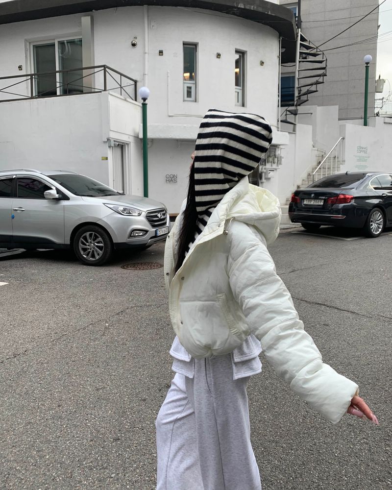 Stripe hood jumper (기모)