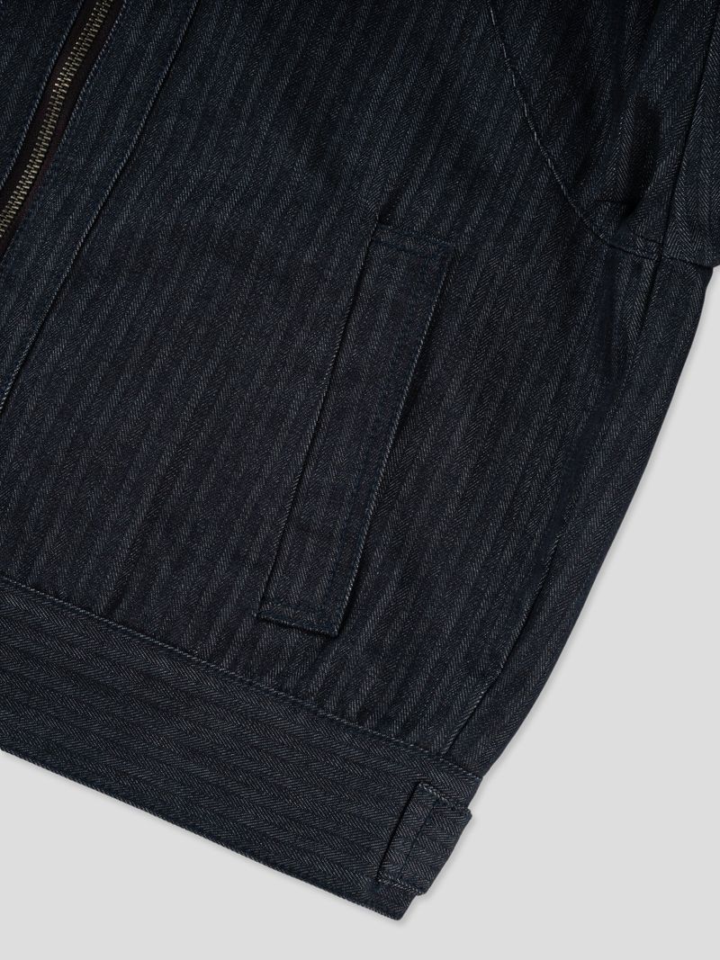 Herringbone shoulder denim jacket