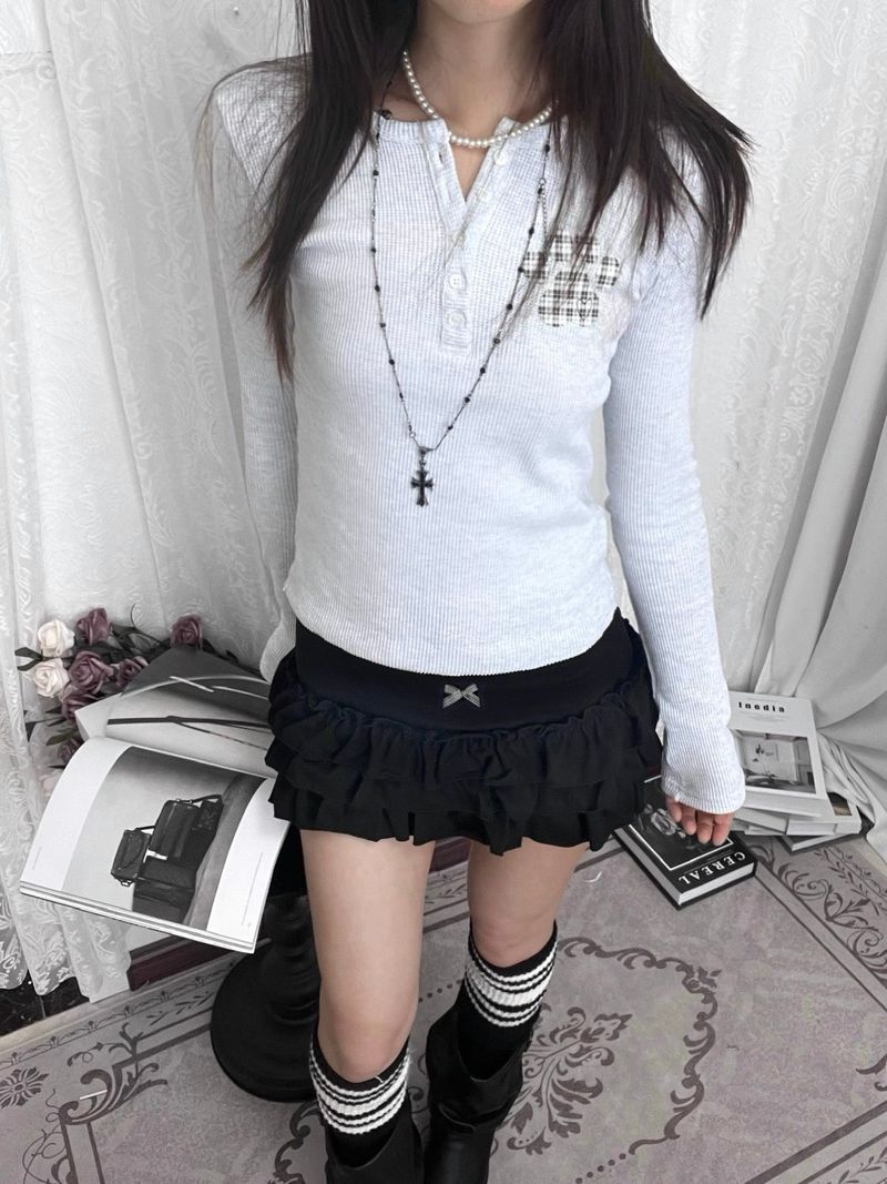 Black Bow Tiered Skirt