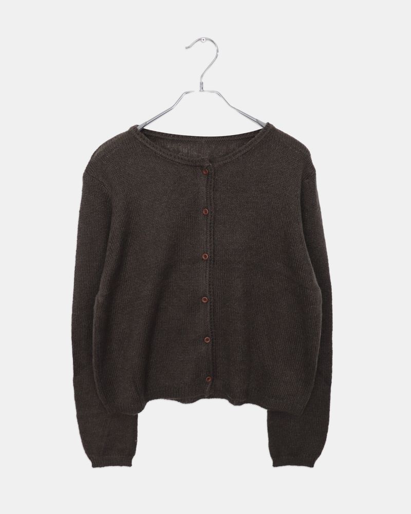 Mess Basic Round-Neck Long-Sleeve Cardigan