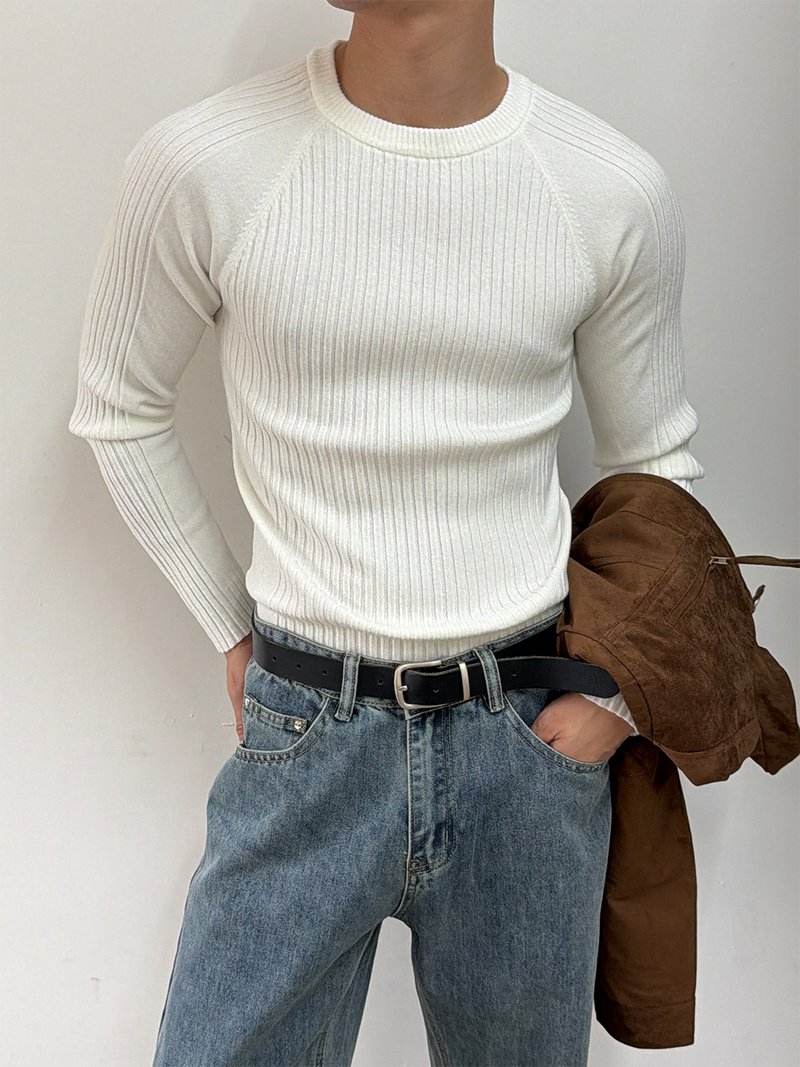 LAURANT（ロラン）の「アンバランス リブ マッスル ニット(5color)（トップス）」