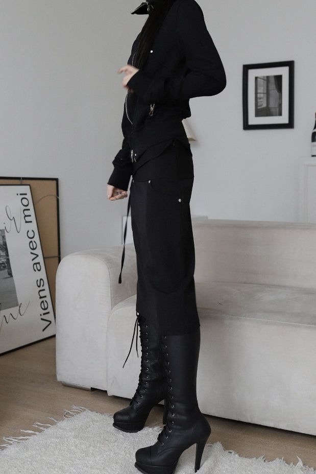 Hats Line Midi Skirt