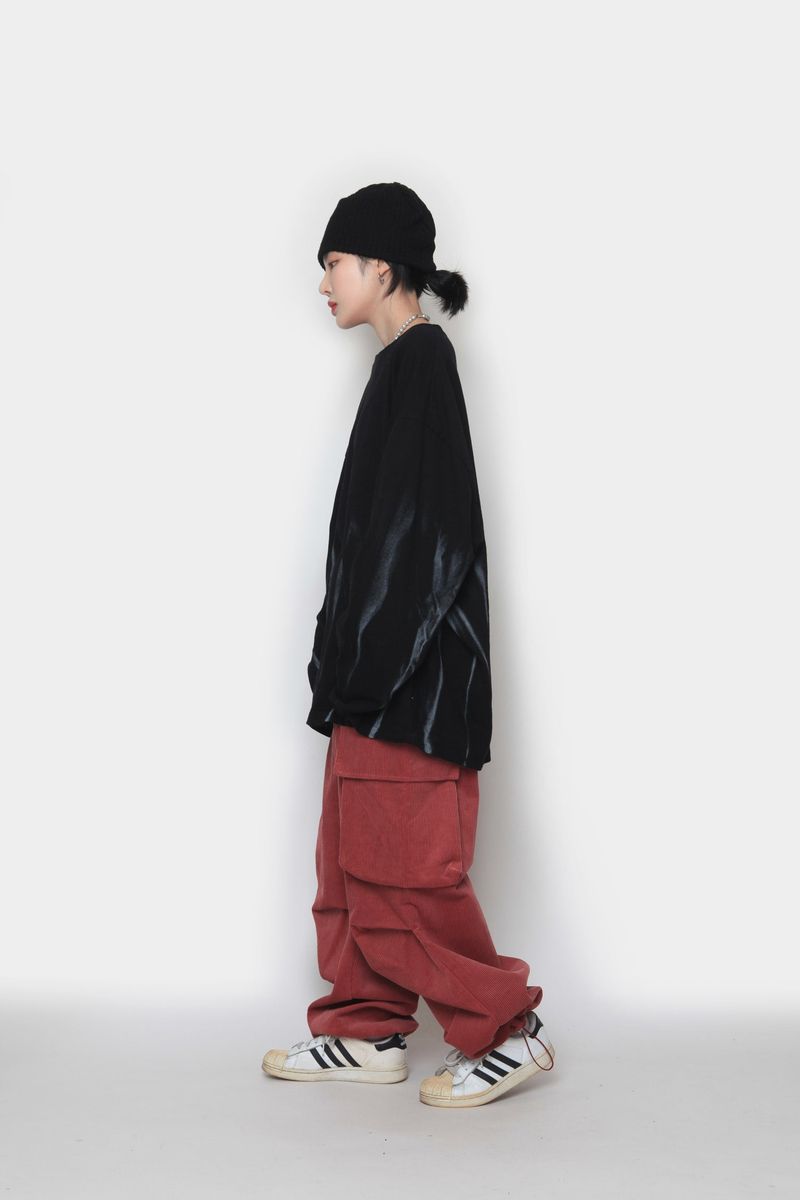 Golden Big Cargo Balloon Pants