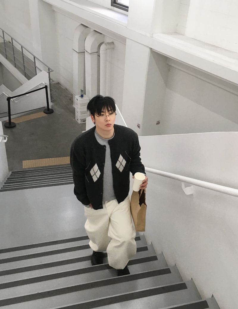 No.1561 argyle round knit CD (4color)