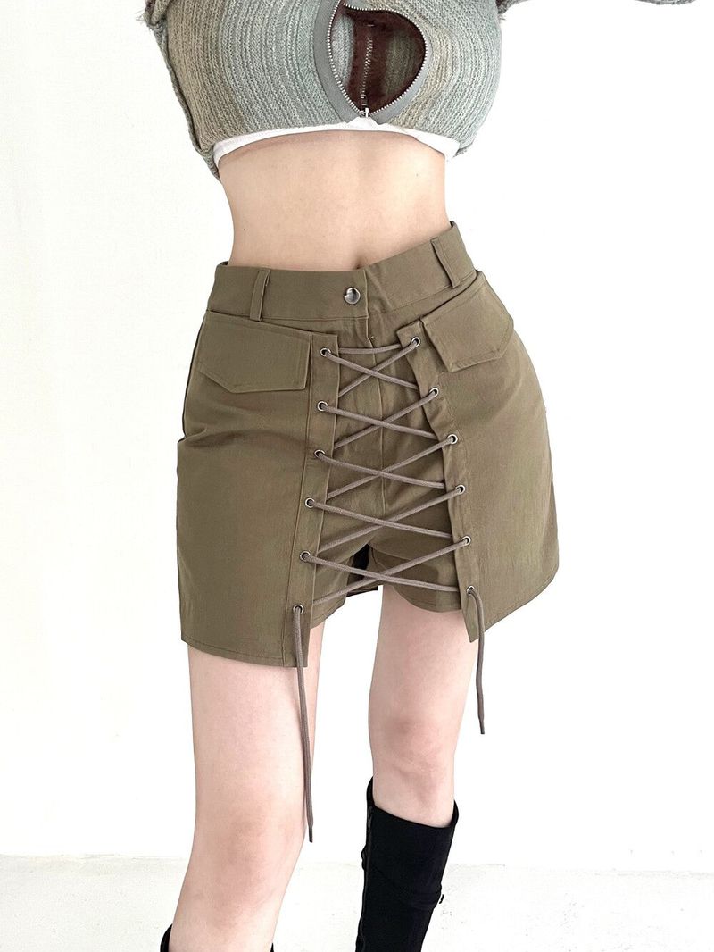 1062. Eyelet wrap pocket sk-pt (3color)