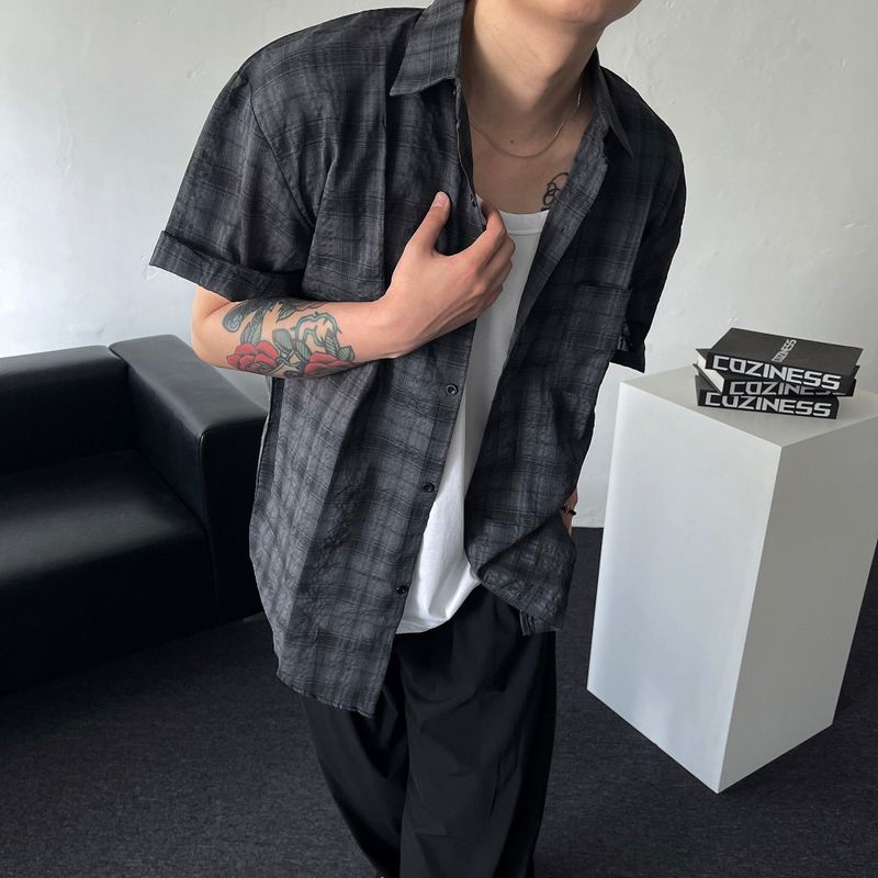 COZINESS（コジネス）の「Day Aron Summer Pocket Short-Sleeved Checkered Shirt (3 colors)（Tops）」