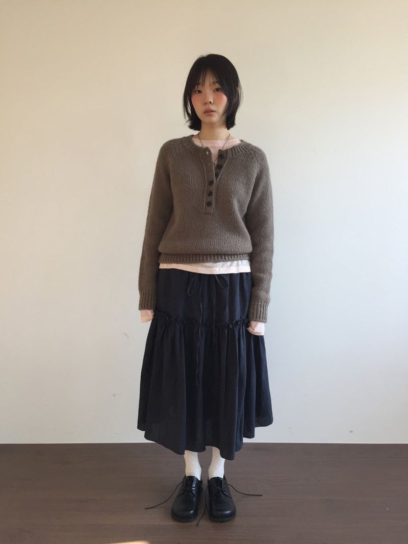 Romantic check frill skirt (2color)