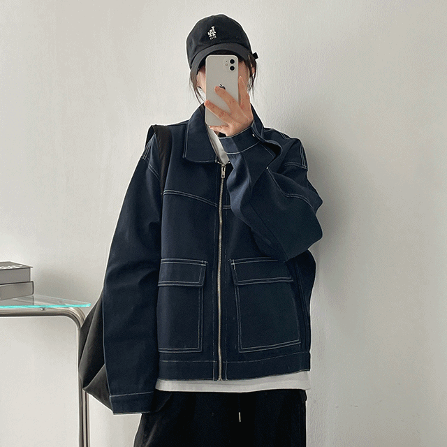 hijjoo(ハイチュー)の「Launch stitch pocket boxy jacket(Jackets/Outerwear)」