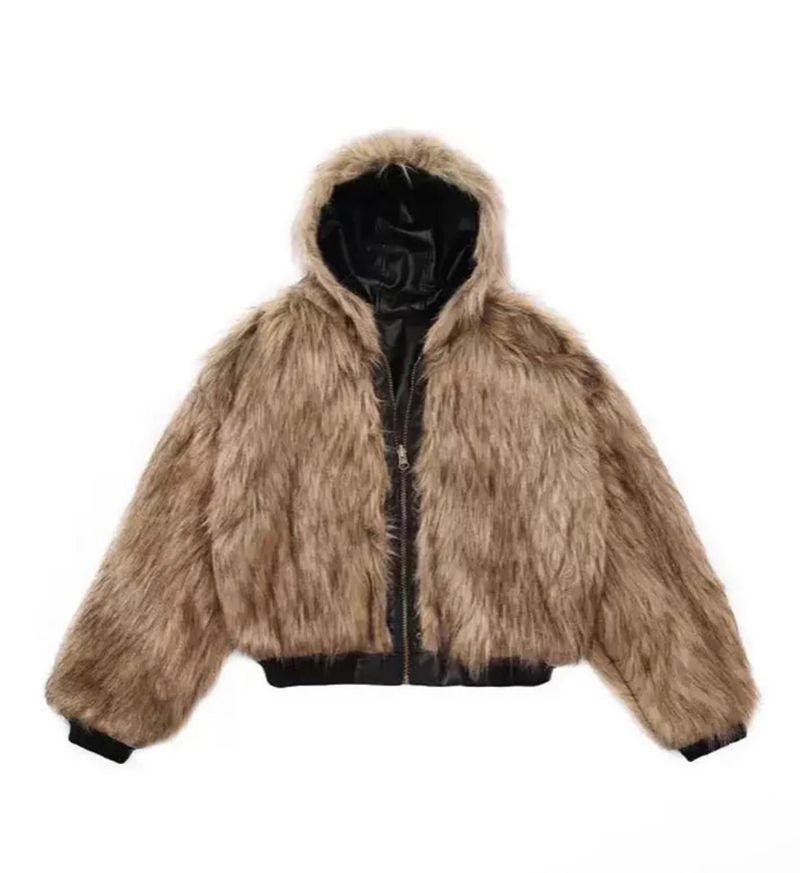 Reversible leather fur jacket