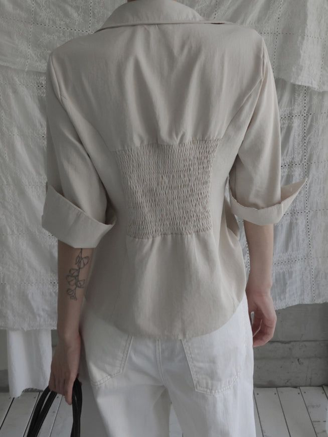 Sareon Open Collar Three QuarterShirt