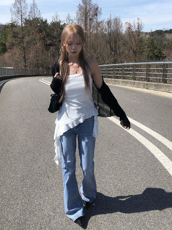 Botu Slim Washing Denim Bootcut Pants