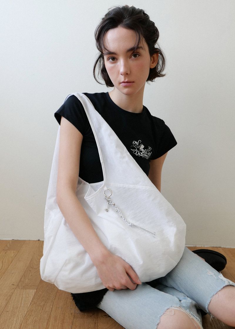Airy Folding Hobo Bag_White
