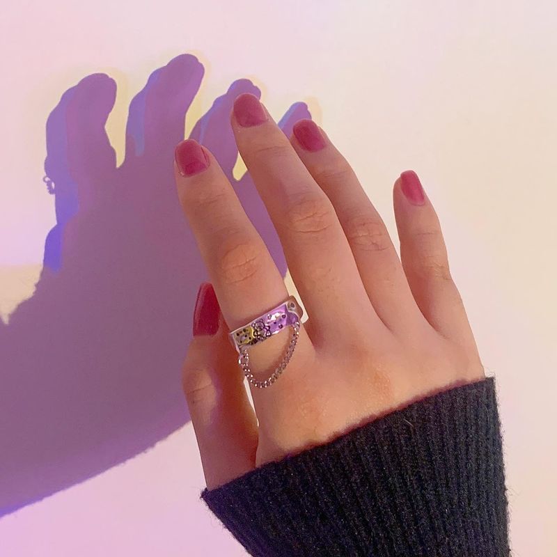 Silver Bear chain ring