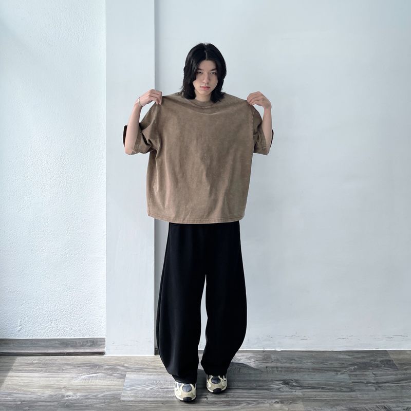 Curved Seam Wide Trousers