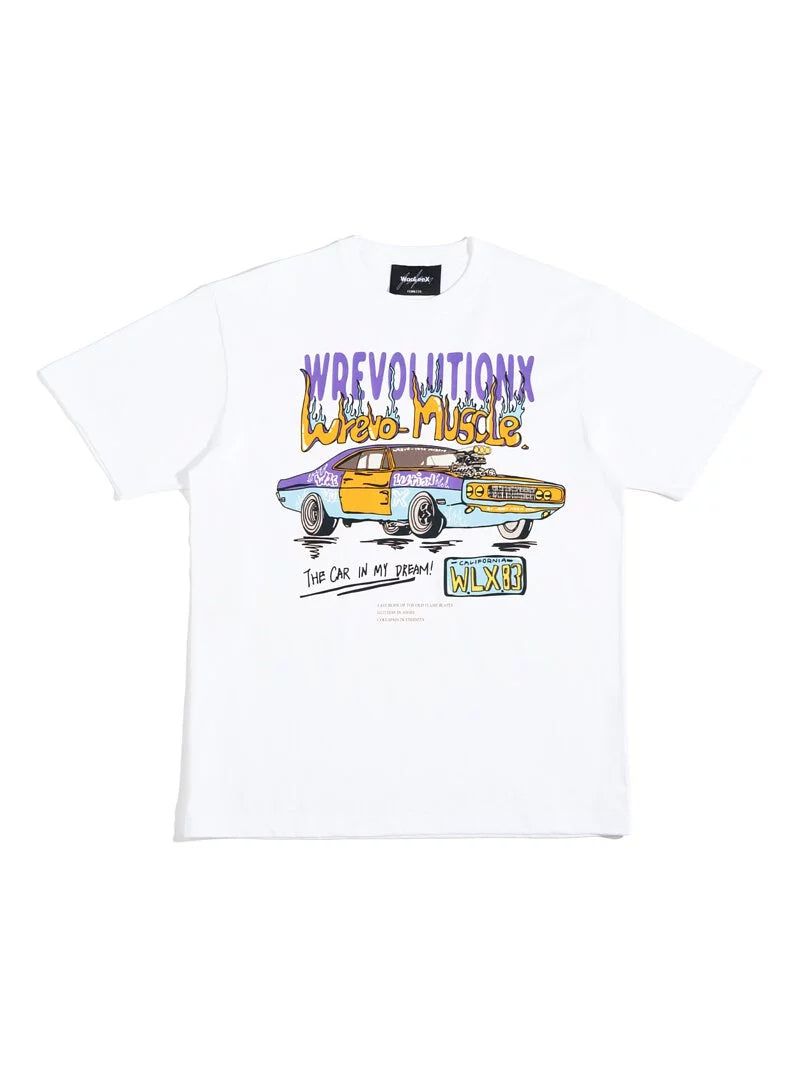 Wrevo-Muscle T-Shirt (Blue&White)
