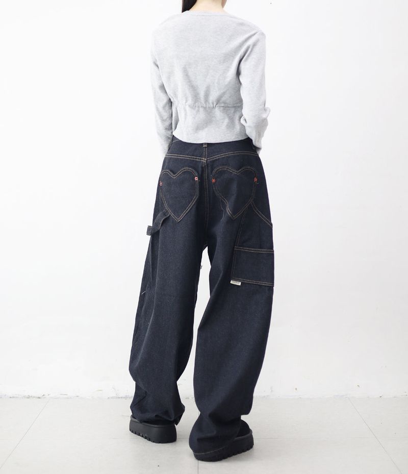 Lovehip Stitch Non-Fade Carpenter Balloon Pants