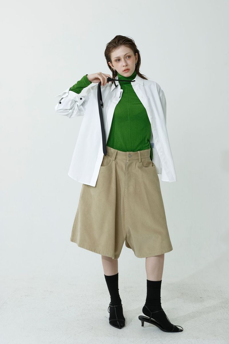 WOOL SPAN TURTLENECK T-SHIRT_OLIVE
