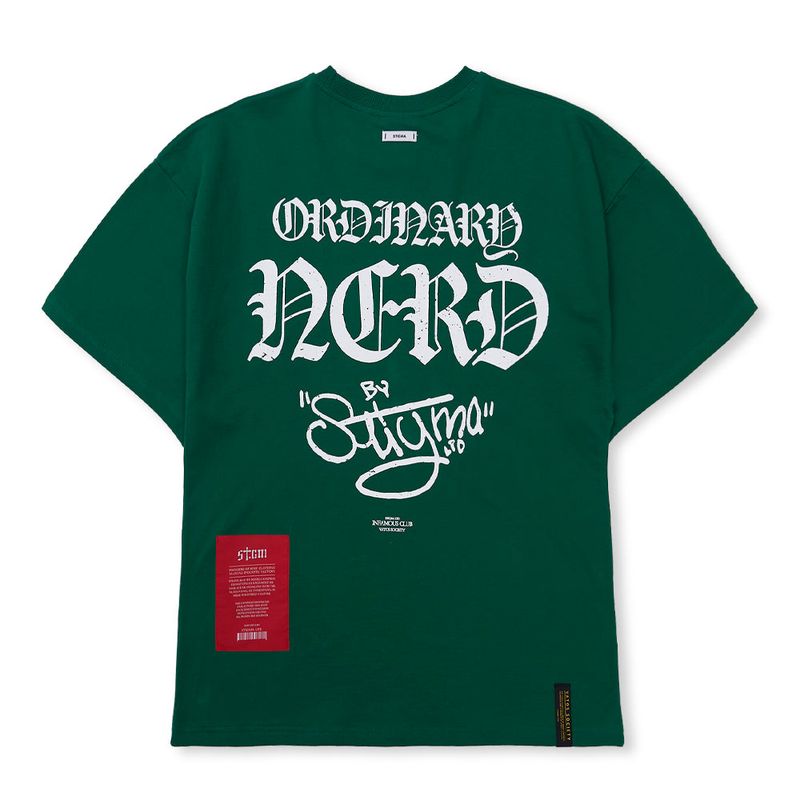 Nerd Semi-oversized T-shirts Green / White