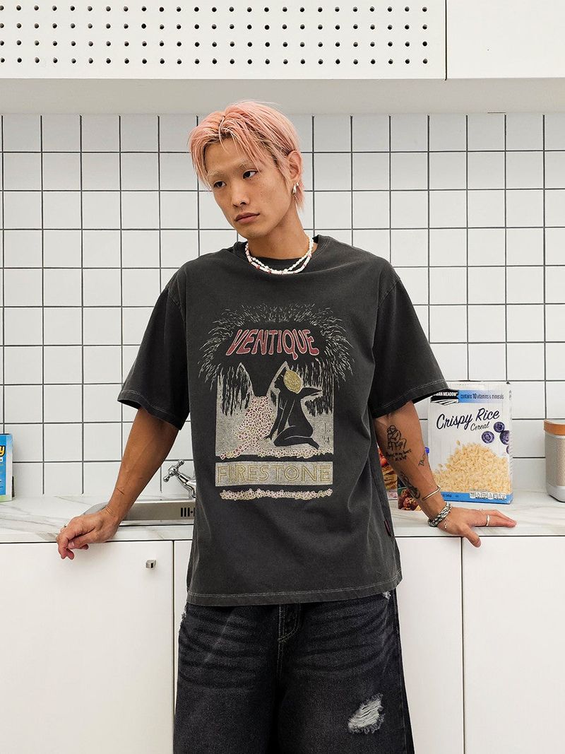 VENTIQUE Pig Firestone T-shirt 2color