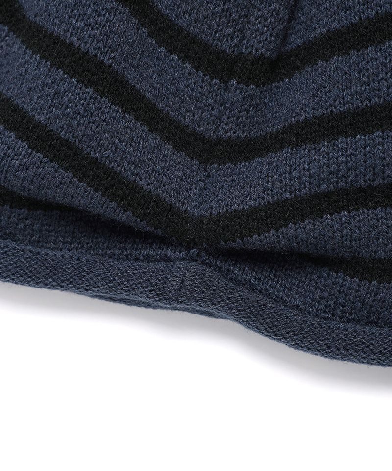 SKULL CAT STRIPED BEANIE NAVY(CV2FFUAB32A)
