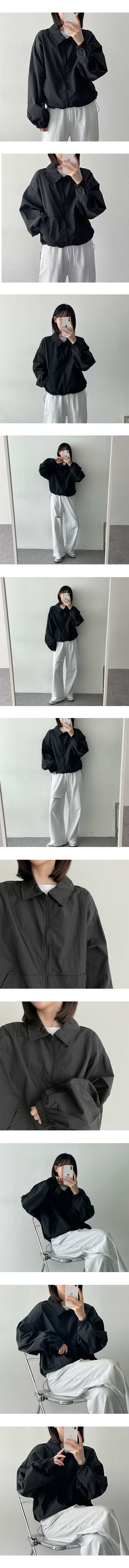 Lancy String Nylon Collar Windbreaker