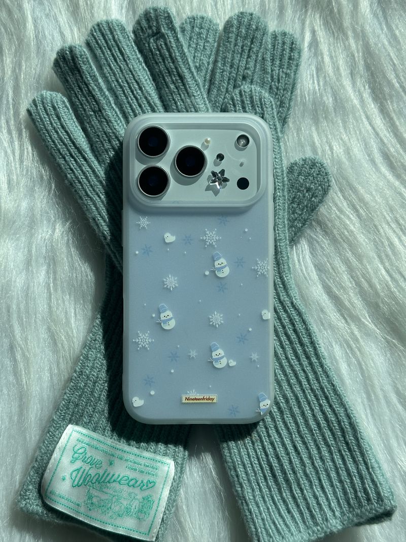 Winter Snowman Snowflake Matte iPhone Case
