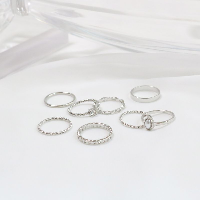 Royal Pearl Ring Set (2 color)