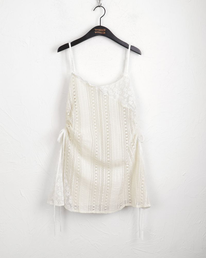 Neuron string lace color layered mini dress