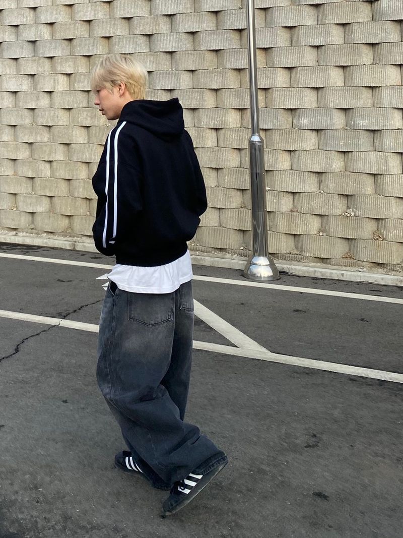 Brush denim balloon pants 2C