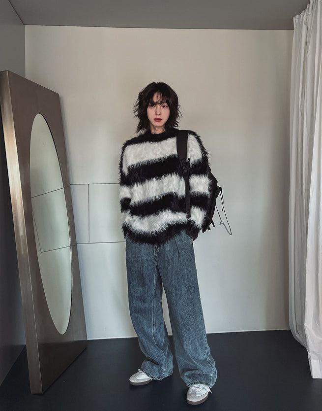 Haze Stripe Mohair Knit