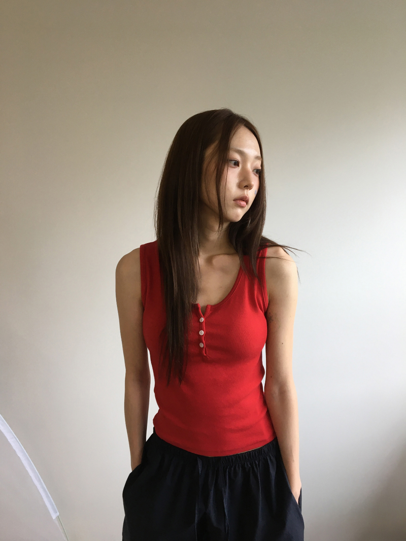 ログヘンリーネックスリーブレストップス (5color)
