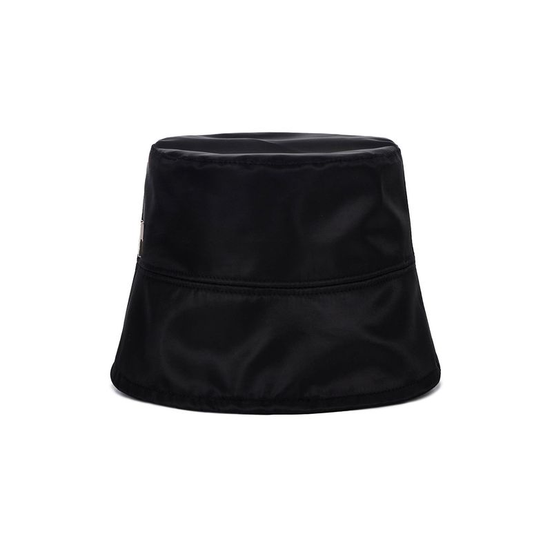Stud Drop Over Fit Poly Bucket Hat Black