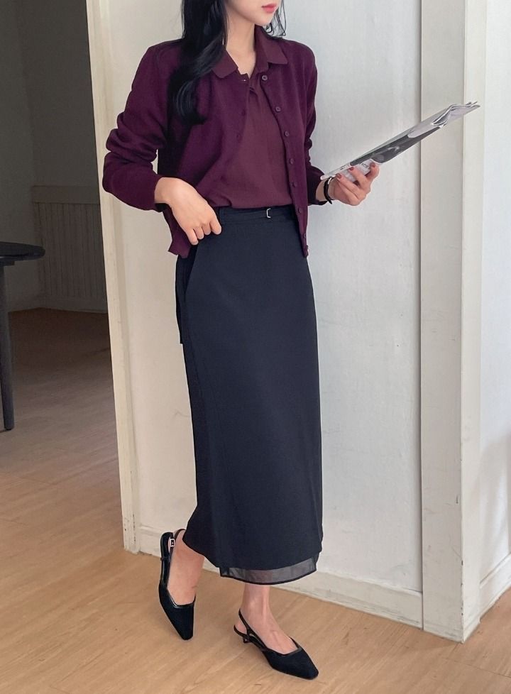 Nero Collar Shirring Hidden Button Puff Blouse