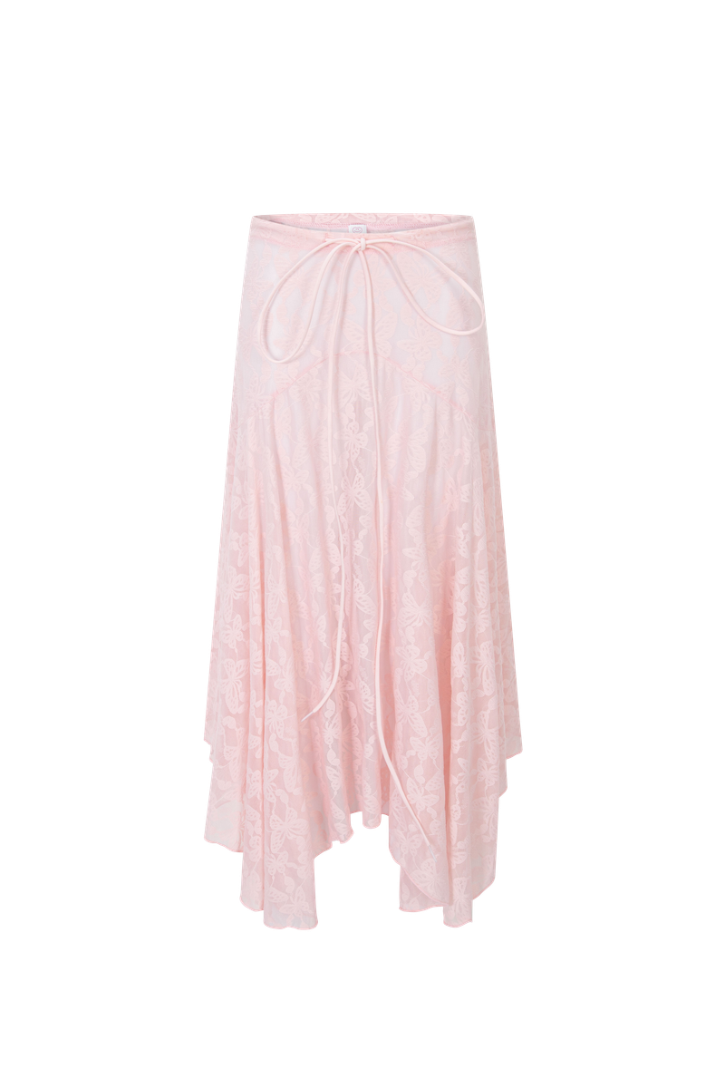 MINJIENA（ミンジエナ）の「lace long skirt pink butterfly（Skirts）」