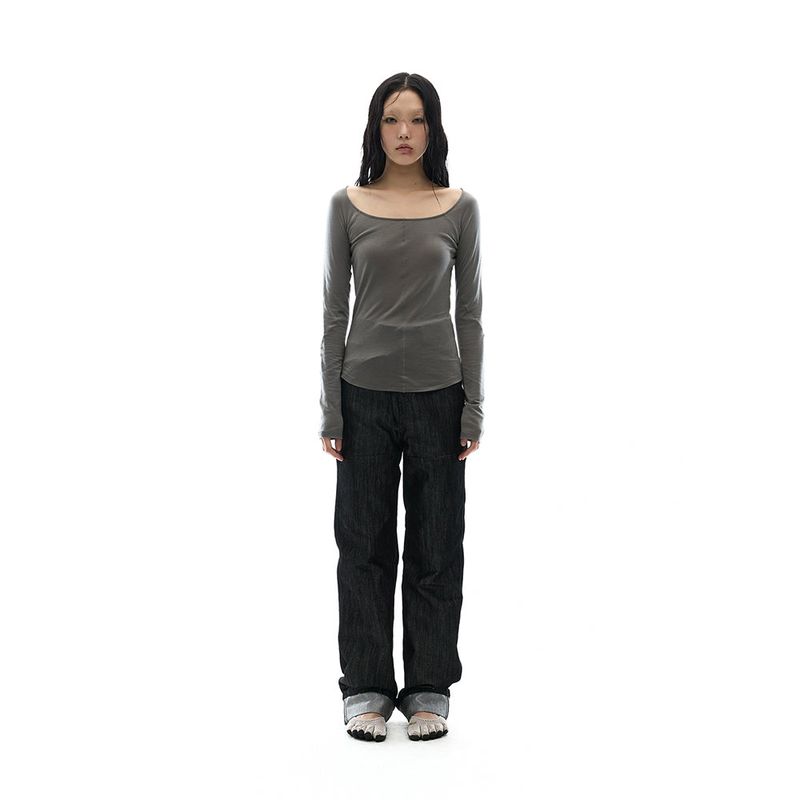 ojos（オホス）の「Flatseam Longsleeve Top / Charcoal（Tops）」
