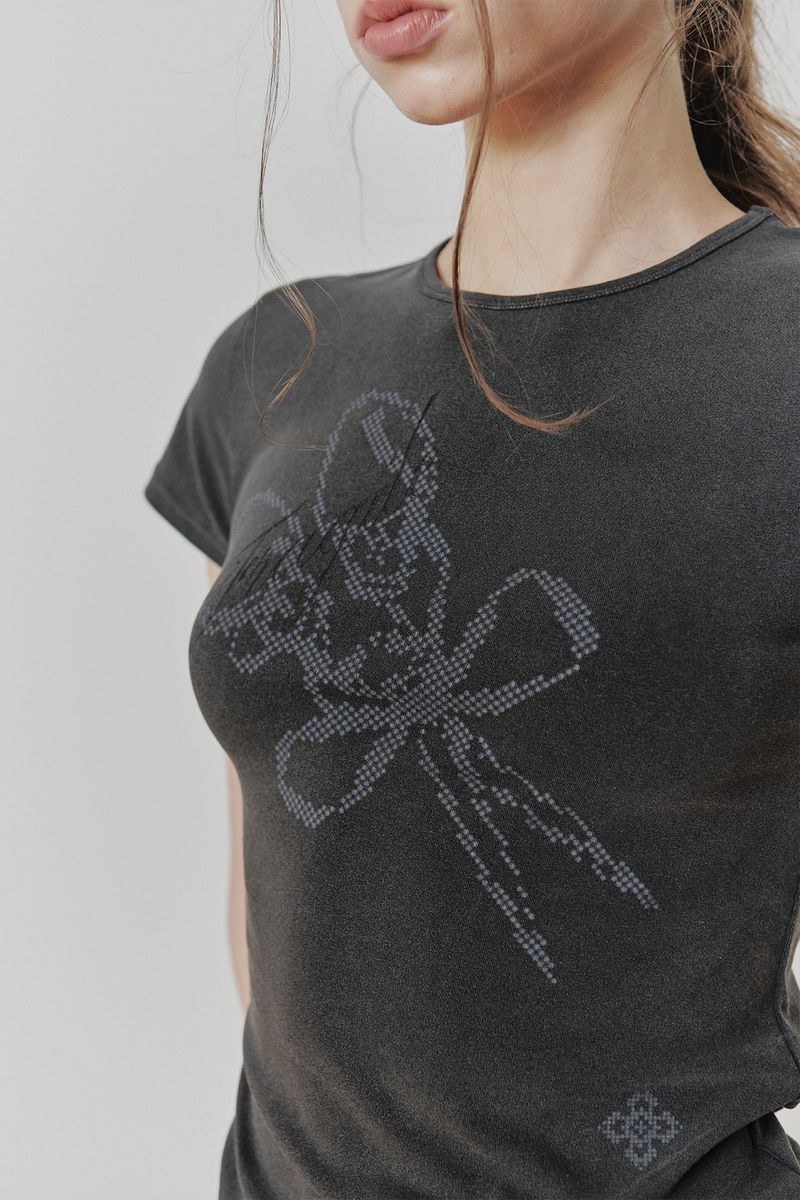 FRAGILE GRAPHIC TEE charcoal
