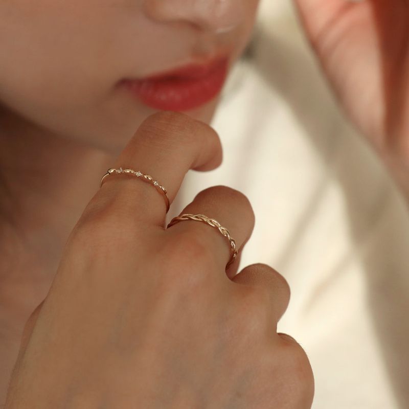 14K gold braid ring