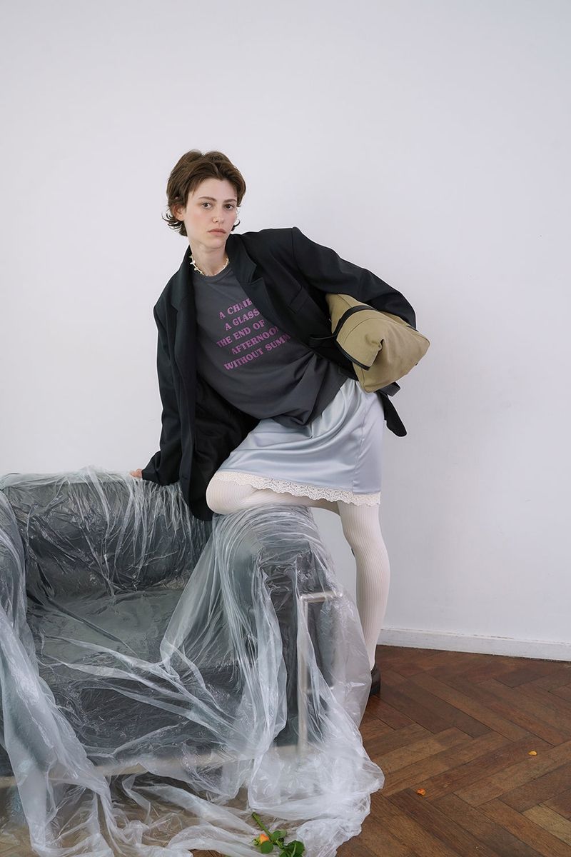 Row classic jacket_charcoal