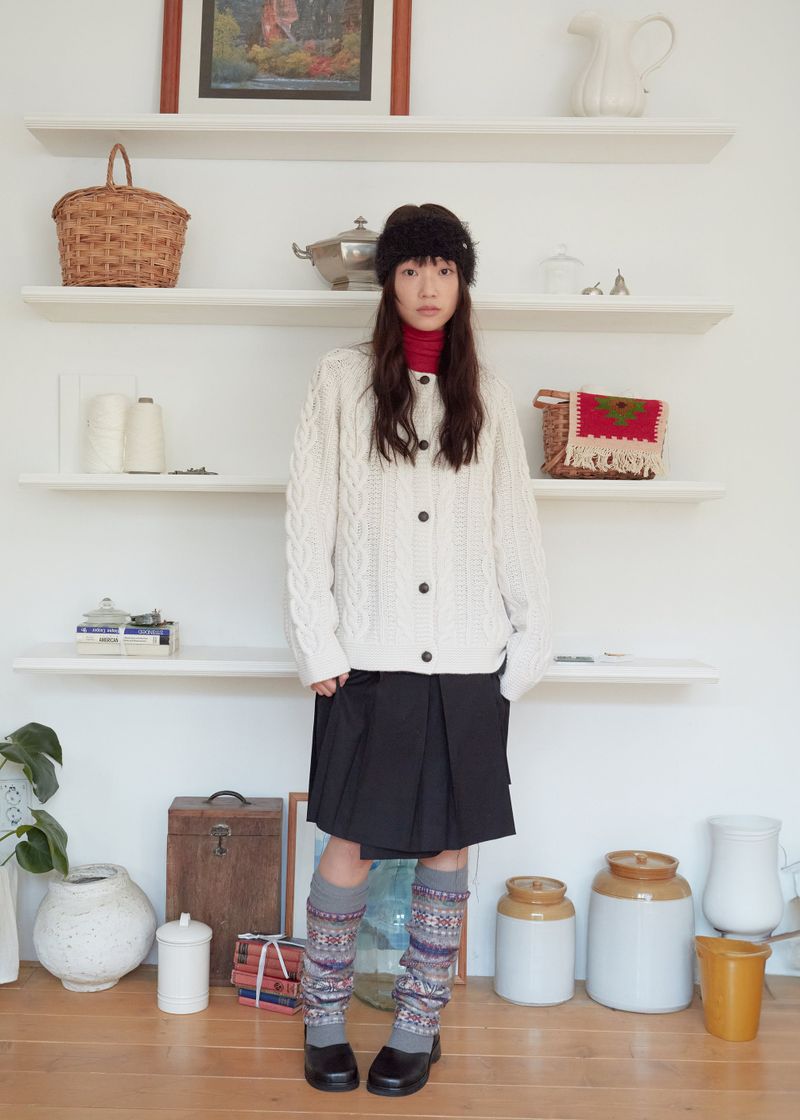 Hairy Knit Hairband - Black