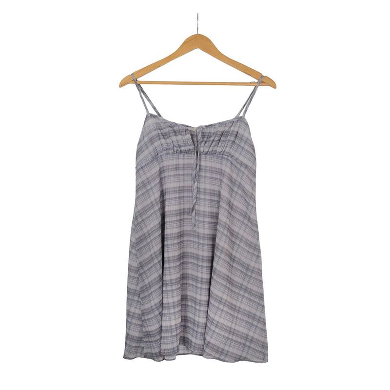 bead checkered dress
