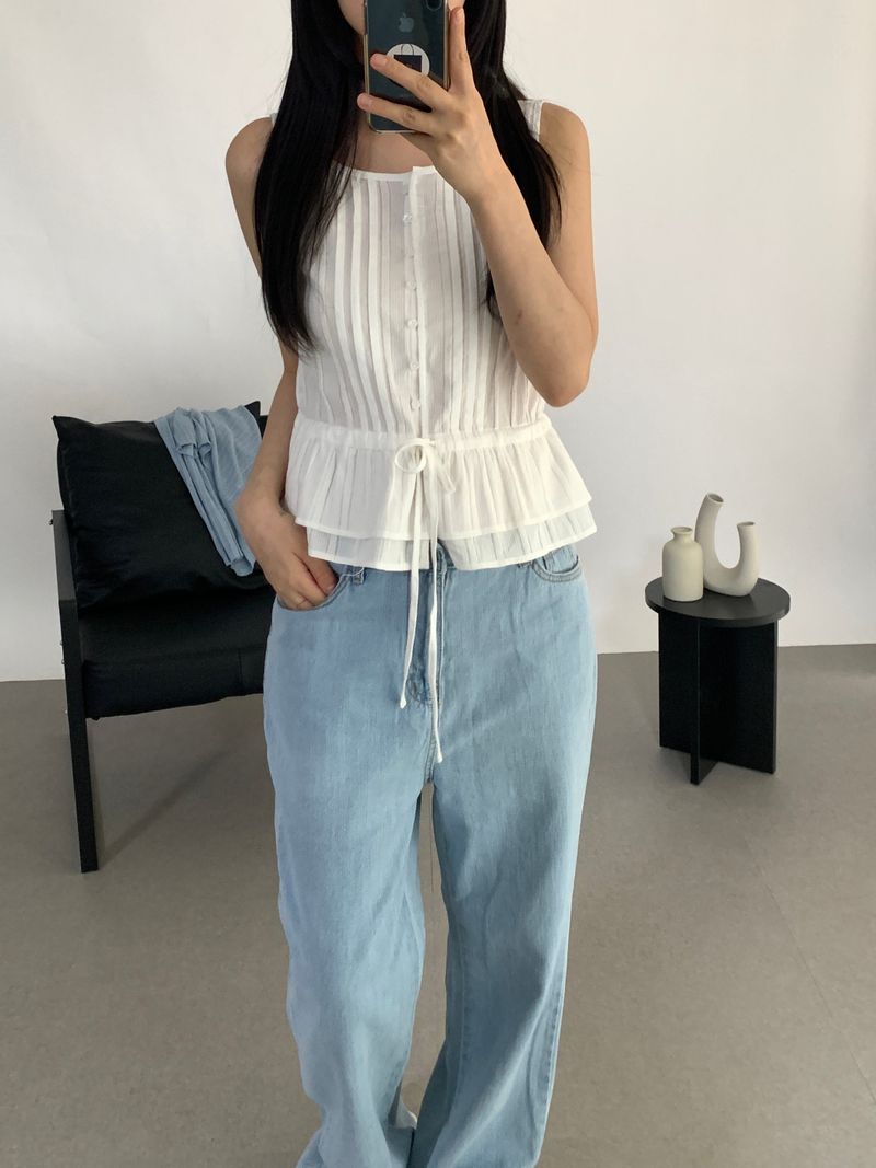Harrison Pintuck Sleeveless Blouse