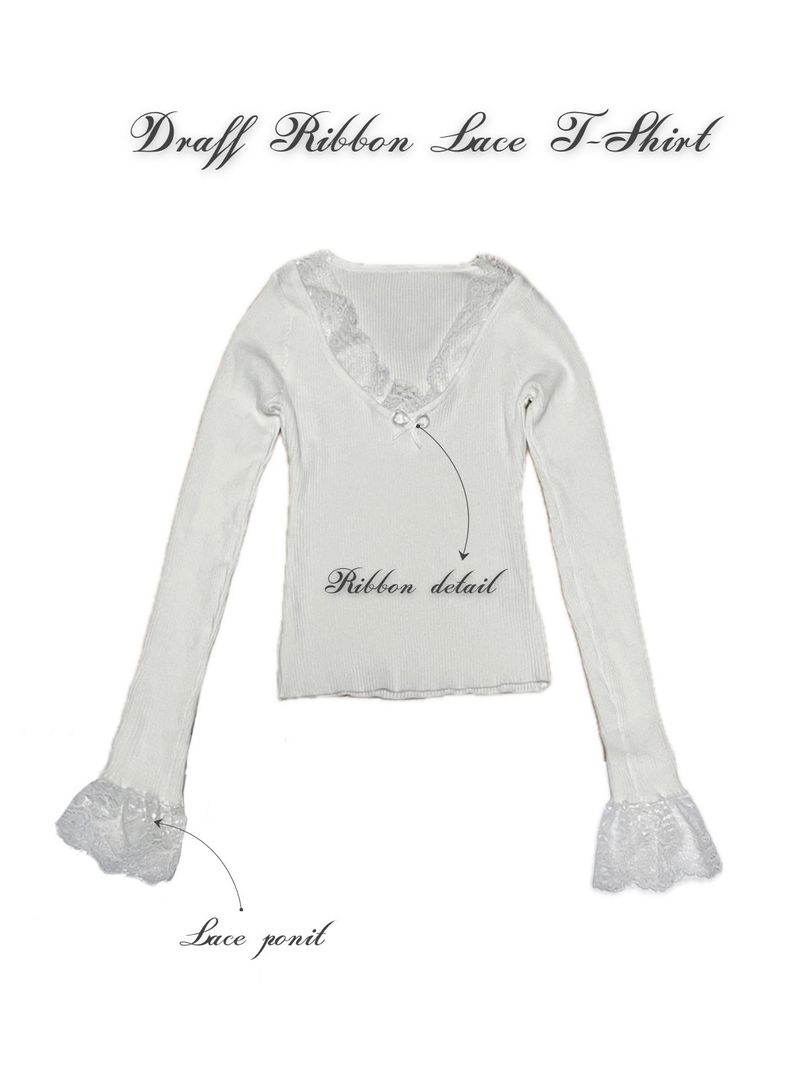 Draff Ribbon Lace T-Shirt