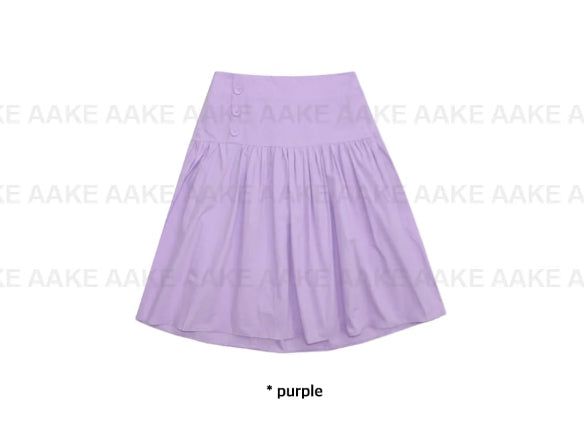 POP BUTTON MIDI SKIRT